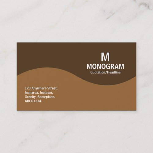 Half Wave Monogram _ Shades of Brown Business Card