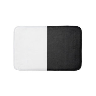 half white half black bath mat