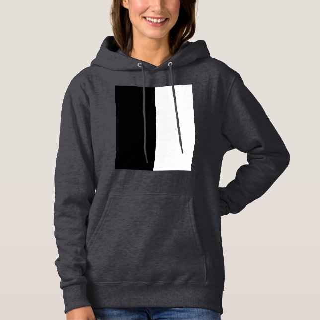 half white half black, half black half white hoodie (Front)