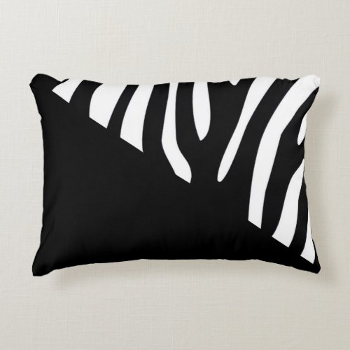 Half Wild Black and White Zebra Stripe Accent Pillow