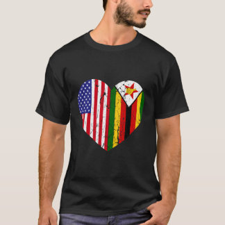 Half Zimbabwe Half American Roots Mens Womens Kids T-Shirt