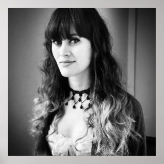 HalfAngel66 Black & White Poster