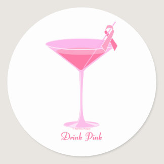 Halftime Designs Pinktini Classic Round Sticker