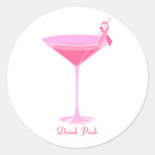Halftime Designs Pinktini Classic Round Sticker