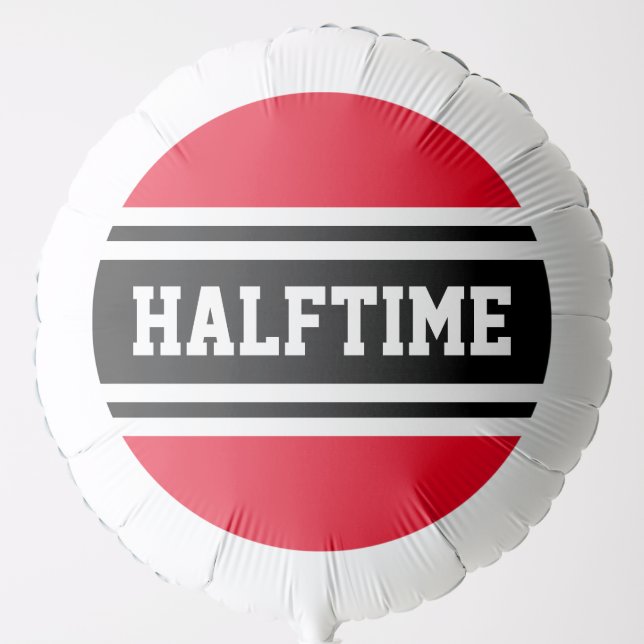 HALFTIME Fun Cool Red Black White Racing Stripes Balloon (Front)