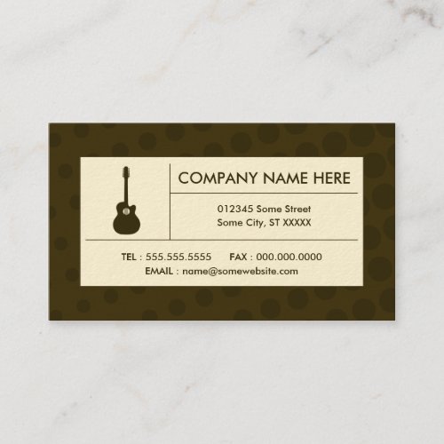 halftone acoustic guitar business card templates