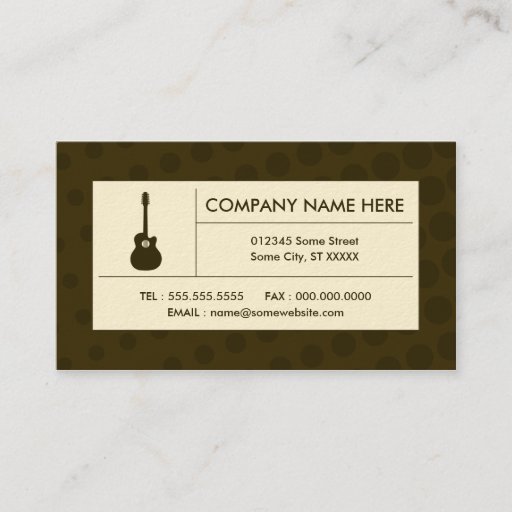 Customizable halftone acoustic guitar business card templates