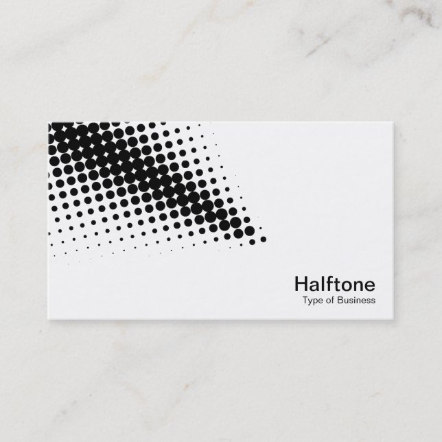 Halftone Arrow - Black and White Business Card (Front)