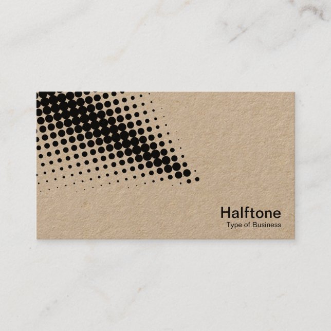 Halftone Arrow - Black and White (Kraft) Business Card (Front)