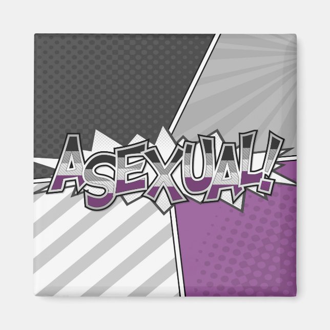 Halftone Asexual Pride Typography with Flag  Magnet (Front)