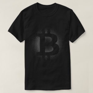 Halftone Bitcoin Symbol Modern Crypto Design T-Shirt