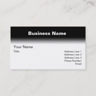 Halftone Business Card Template - Black and White