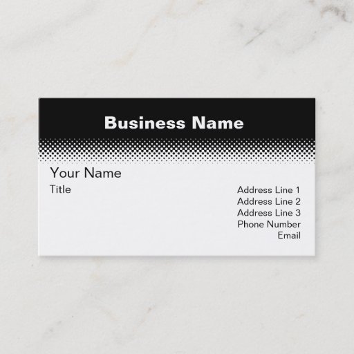 Customizable Halftone Business Card Template - Black and White