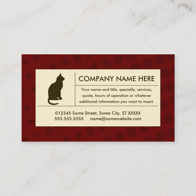 halftone cat business card (Front)