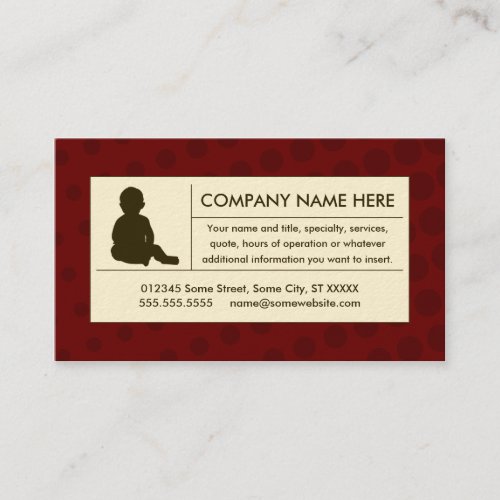 halftone childcare business cards