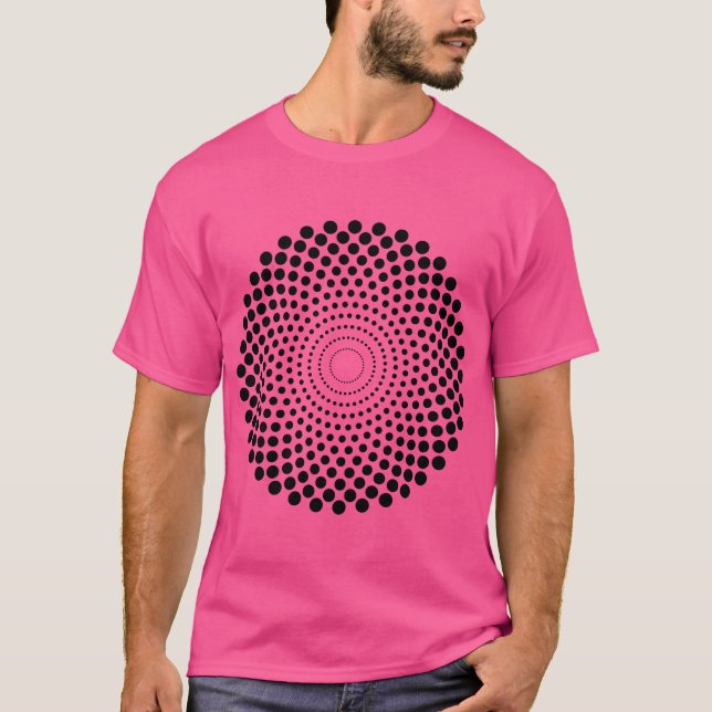 Halftone Circle 02 - Black T-Shirt (Front)