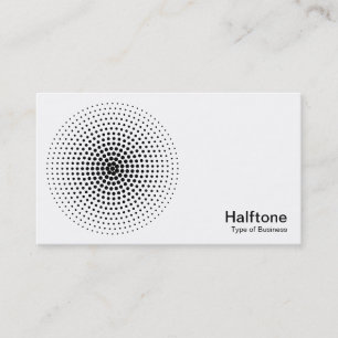 Halftone Circle 03 - Black and White Business Card
