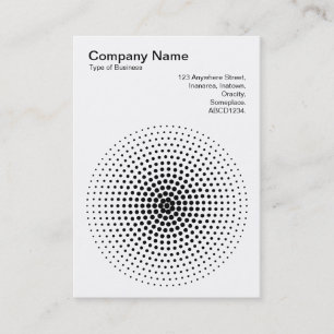 Halftone Circle 03 - Black on White Business Card