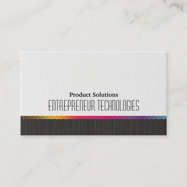 Halftone Colors | Black White Texture Business Card (Front)