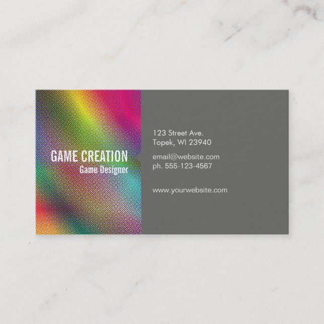 Halftone Colors Business Card (Front)