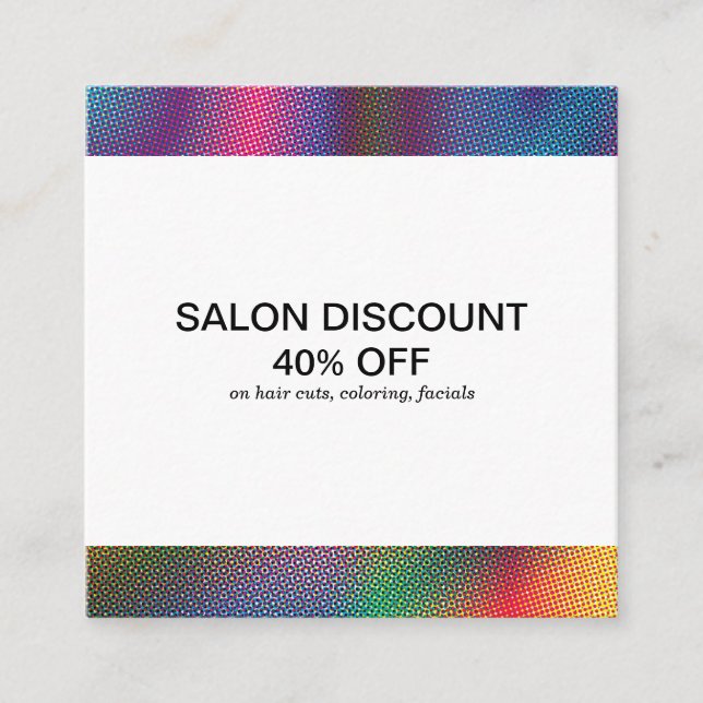 Halftone Colors | Discount Cards (Front)