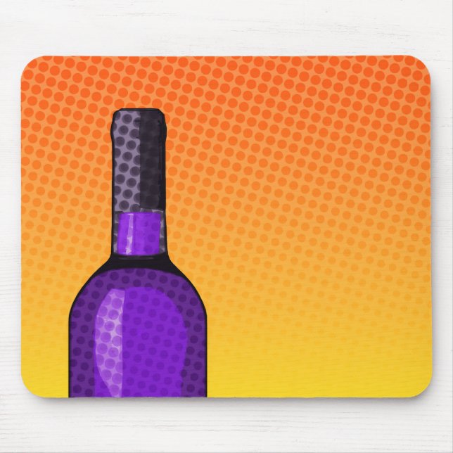 halftone comic wine glass and bottle mouse pad (Front)