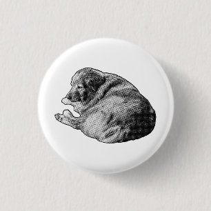 Halftone Cozy Dog Brings Peace to Holiday Fashion Button