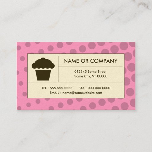 Customizable halftone cupcake business card templates