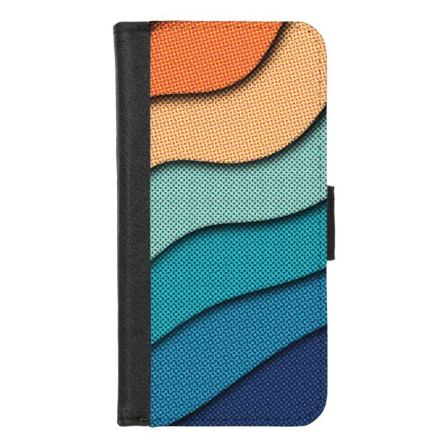 Halftone Cut Effect iPhone Wallet Case (Front)