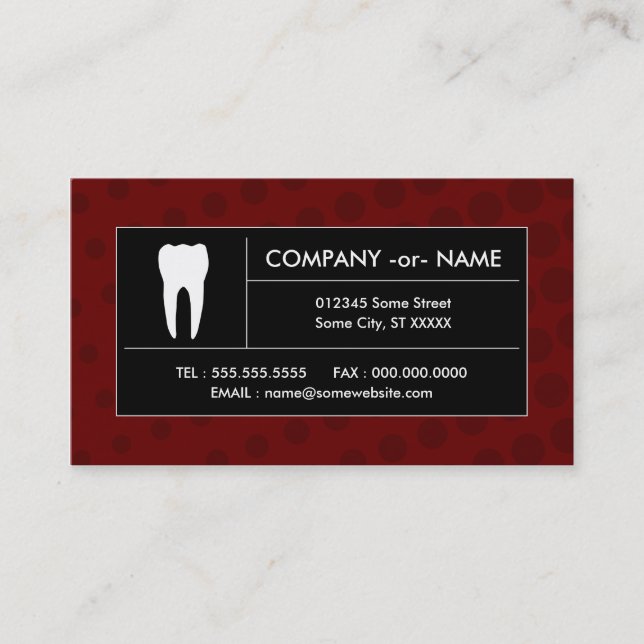 halftone dental office business card (Front)