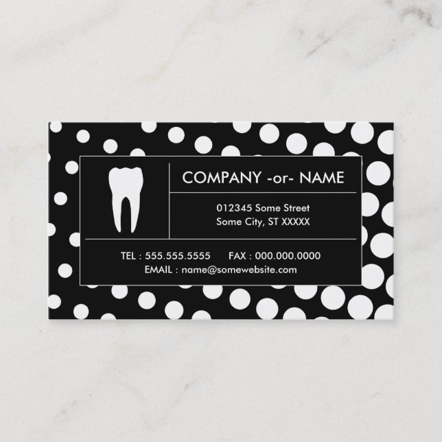 halftone dental office business card (Front)