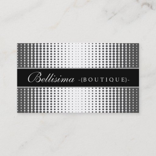 Customizable Halftone Dots Ebony Business Card