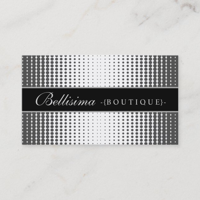 Halftone Dots Ebony Business Card (Front)