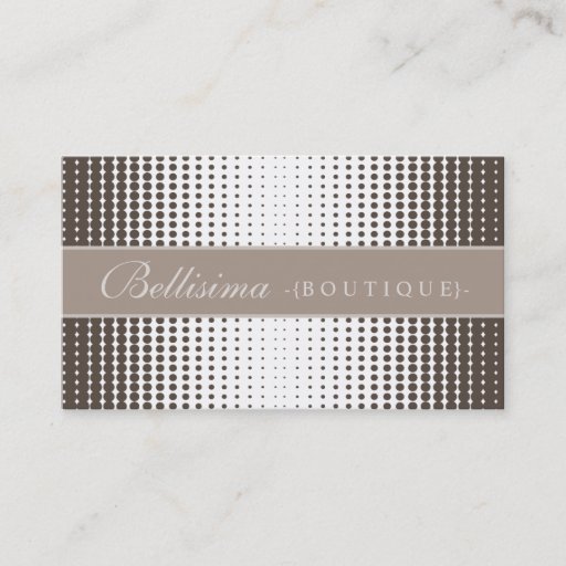 Customizable Halftone Dots Mocha Business Card