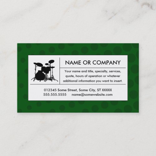 halftone drums business card template