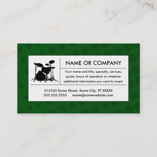Customizable halftone drums business card template