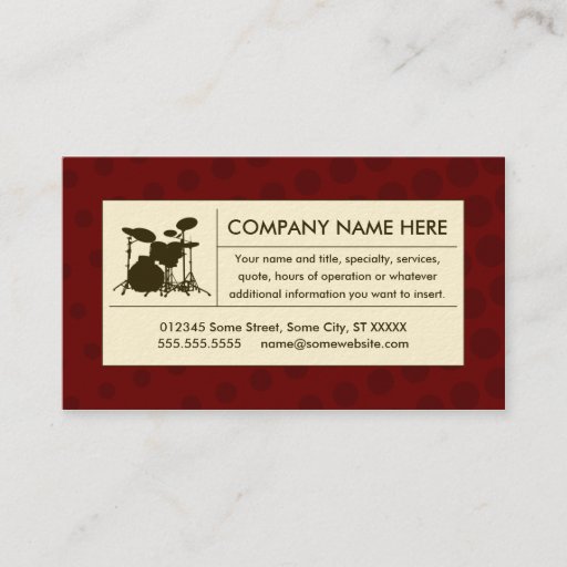 Customizable halftone drums business card template
