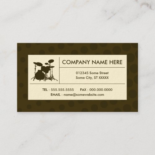 halftone drums business card template