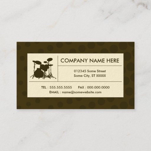 Customizable halftone drums business card template
