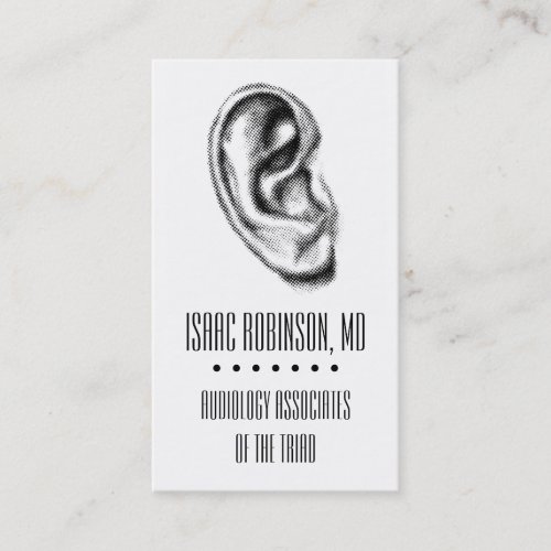 Halftone Ear Audiologist Business Card