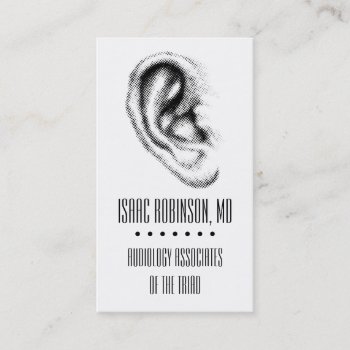 Halftone Ear Hearing Aid Business Card by BuildMyBrand at Zazzle