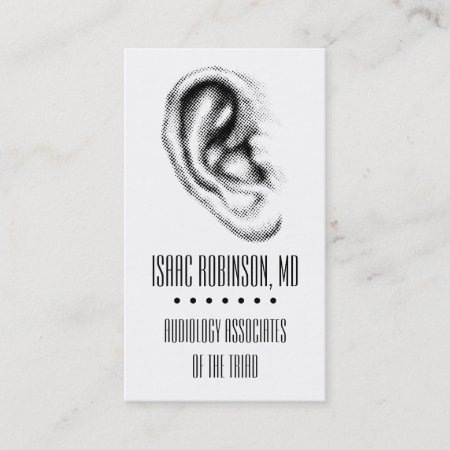 Halftone Ear Hearing Aid Business Card