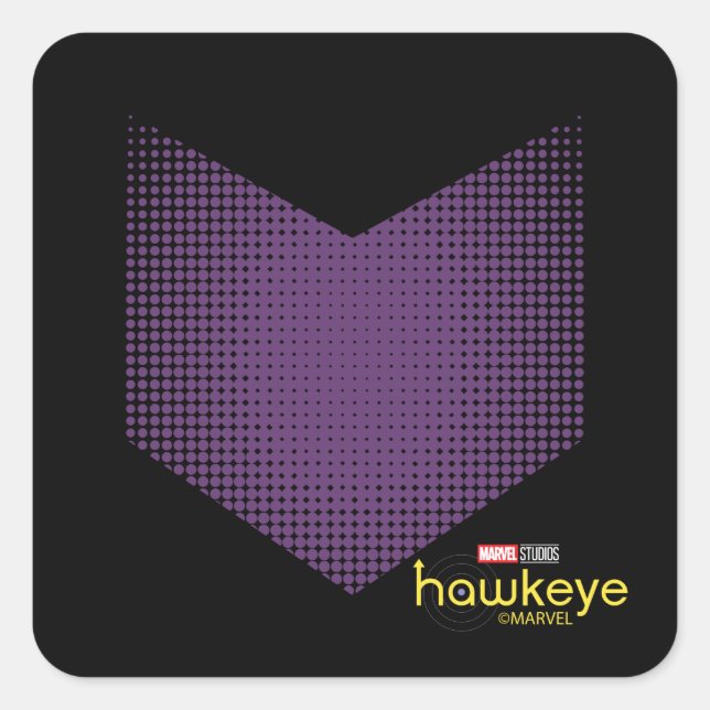 Halftone Hawkeye Symbol Square Sticker (Front)