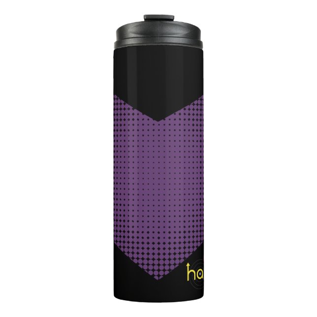 Halftone Hawkeye Symbol Thermal Tumbler (Front)