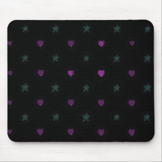 Halftone Hearts and Stars Mouse Pad