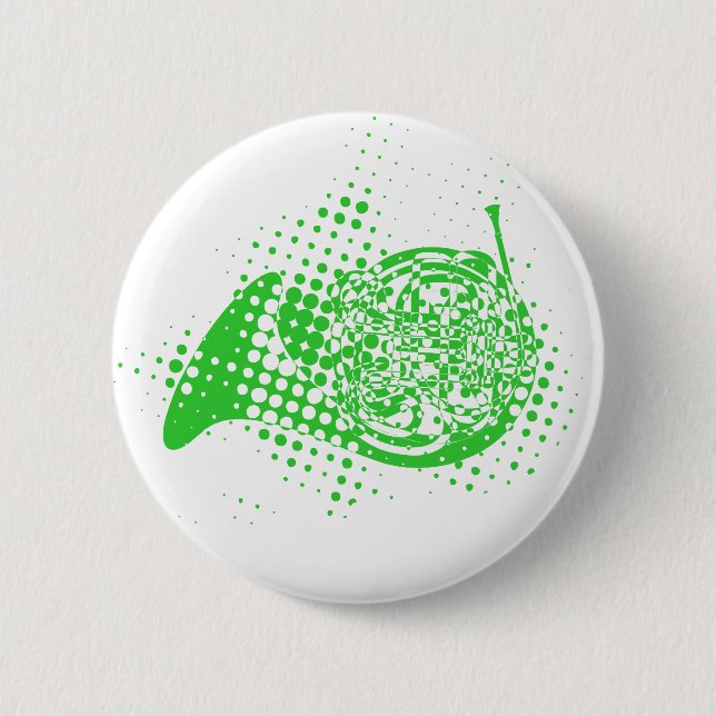 Halftone Horn Pinback Button (Front)