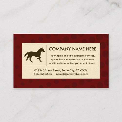 halftone horse business cards