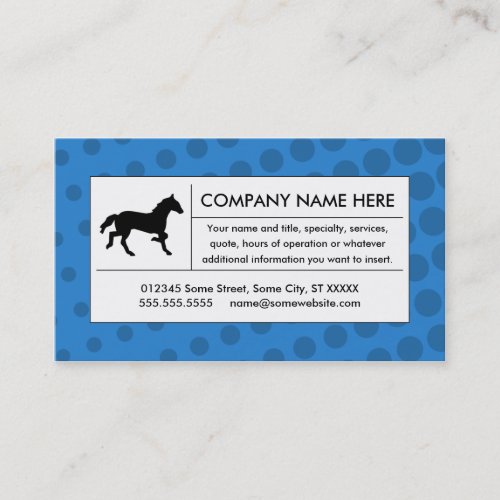 halftone horse business card
