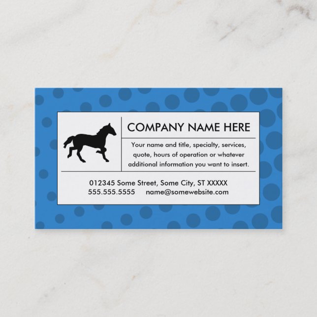 halftone horse business card (Front)