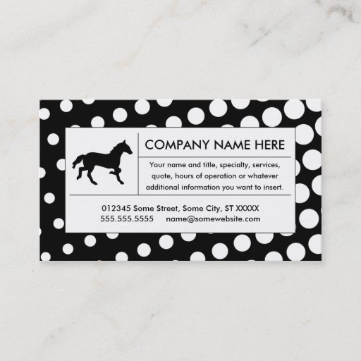 Customizable halftone horse business card template